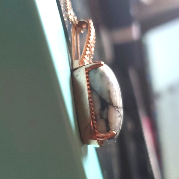 Austrian Pinolith Pendant with copper magnet therapy Italian Rose Gold plated - Picture 4 of 8